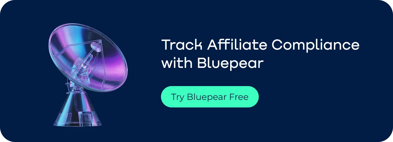 Affiliate compliance monitoring by Bluepear for tracking partner activity and PPC violations.webp