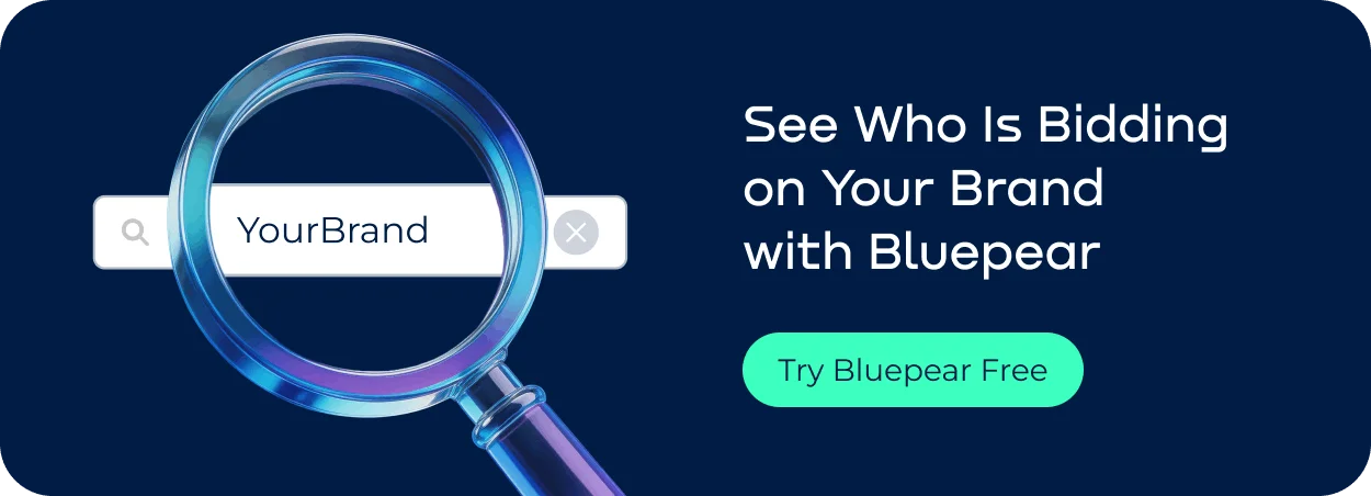 Banner prompting users to check brand bidding activity with Bluepear.webp