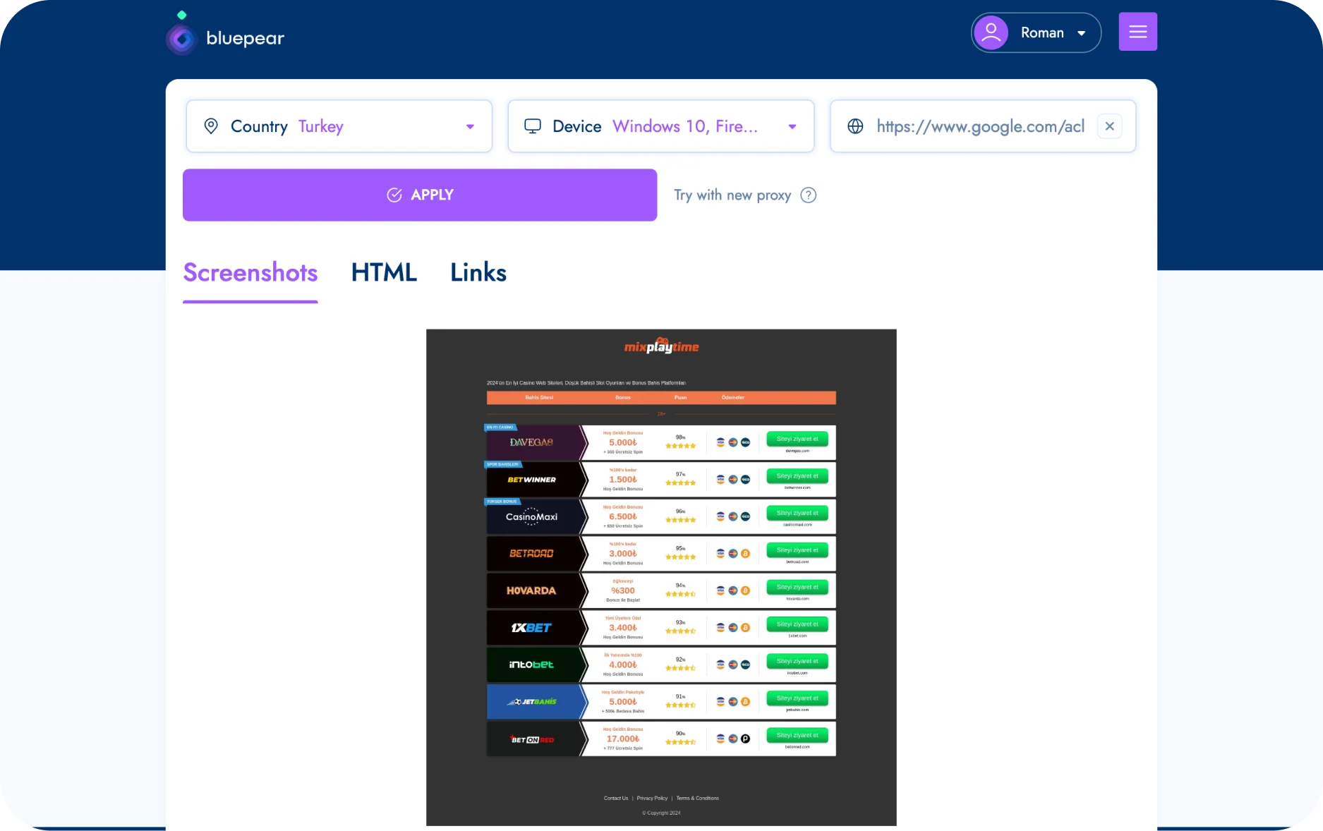 Uncloaking report showing detailed HTML link structure.webp
